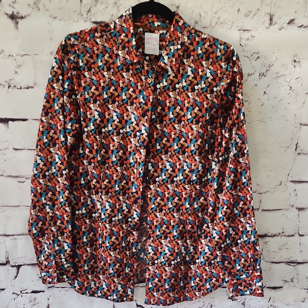 Brooks Brothers Multicolor Women's Shirt Size 6 Tailored Fit Preppy Top